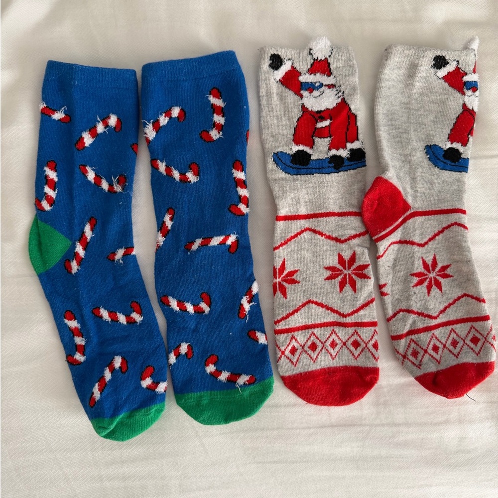 Festive Holiday Socks Set - Blue and Gray (11)